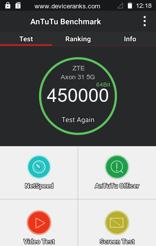 AnTuTu ZTE Axon 31 5G